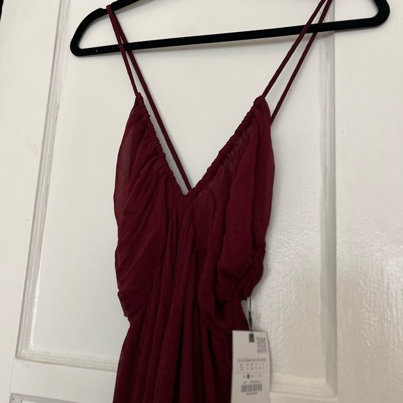 NWT Zara Burgundy Cross Back Jumpsuit - Picture 7 of 7
